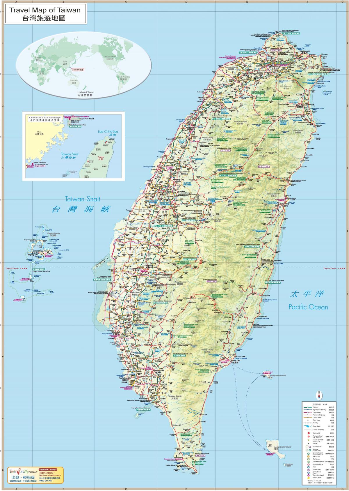 harta e Tajvan atraksione turistike