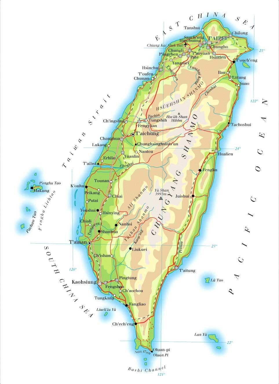 Harta e lumit Tajvan