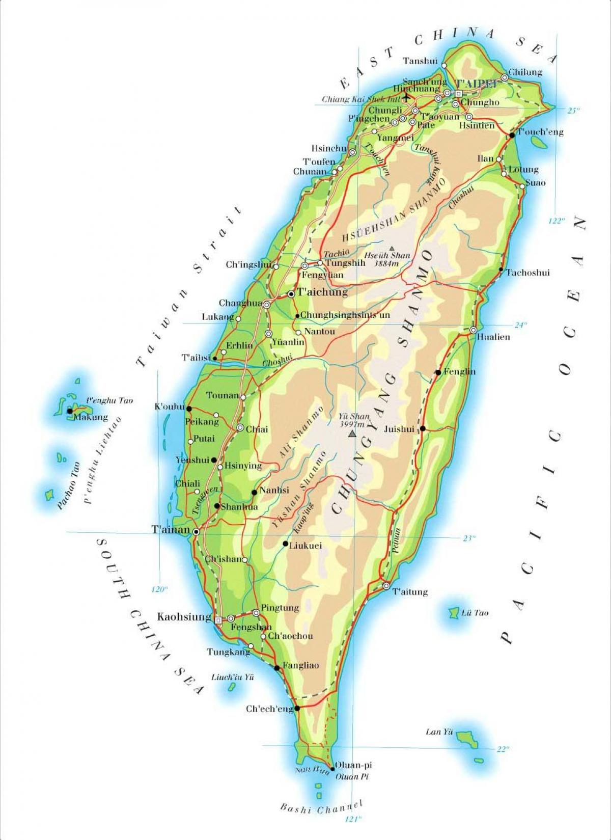 Harta e lumit Tajvan