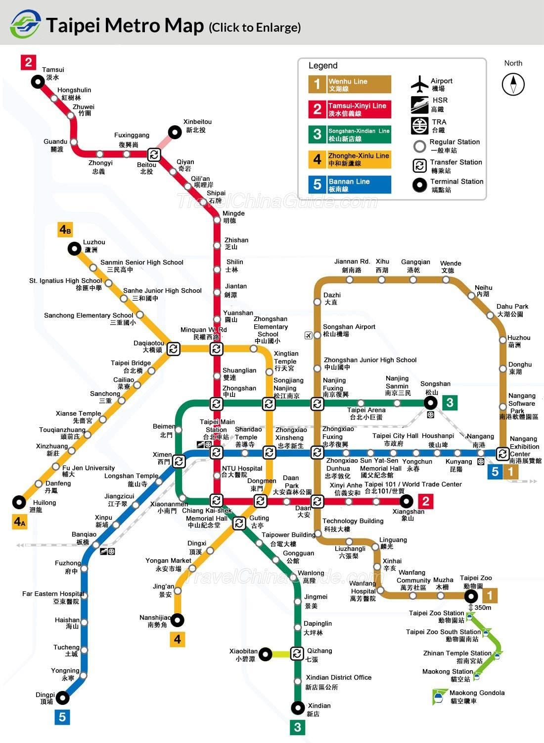 Harta e Tajvan metro