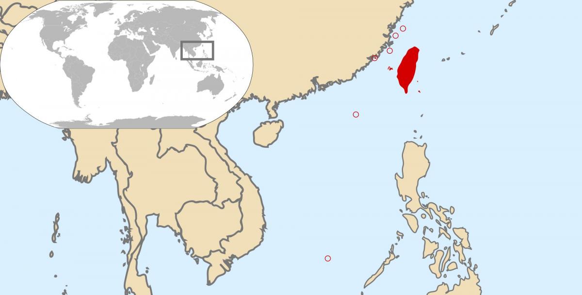 hartë të botës duke treguar Tajvan