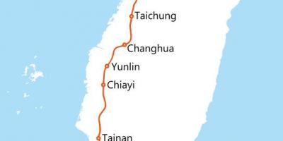 Tajvan shpejtësi të lartë hekurudhor rrugë hartë
