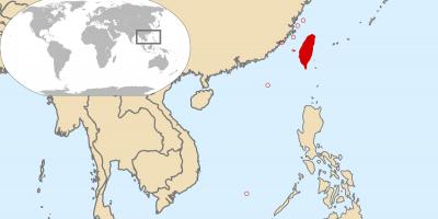 Hartë të botës duke treguar Tajvan